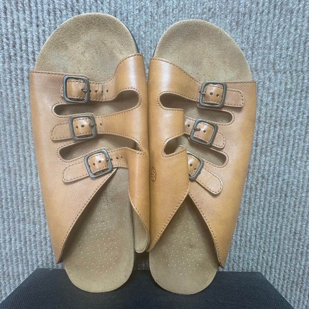 SAS Tripad Comfort Arch Support Tan Strap Leather Buckle Sandals Size 12W Women